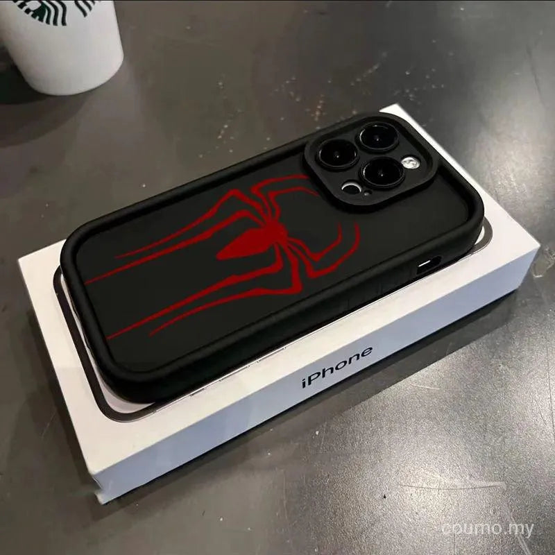 Trendy Cartoon Red Spiderman Logo for IPhone 16 15 14 13 11 Pro Max 11 Pro 11 12 XS Max X Xs XR 6 6s 7 8 Phone Protective Case