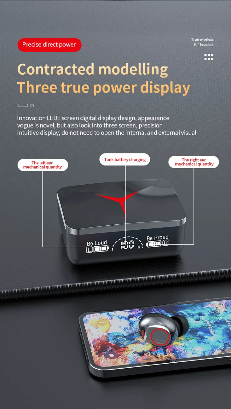 Original M90 TWS Wireless Earbuds Touch Control 5.3 Headset Waterproof 9D Hifi Quality Earphone Stereo Sports Headphones With Microphone Gaming Buds