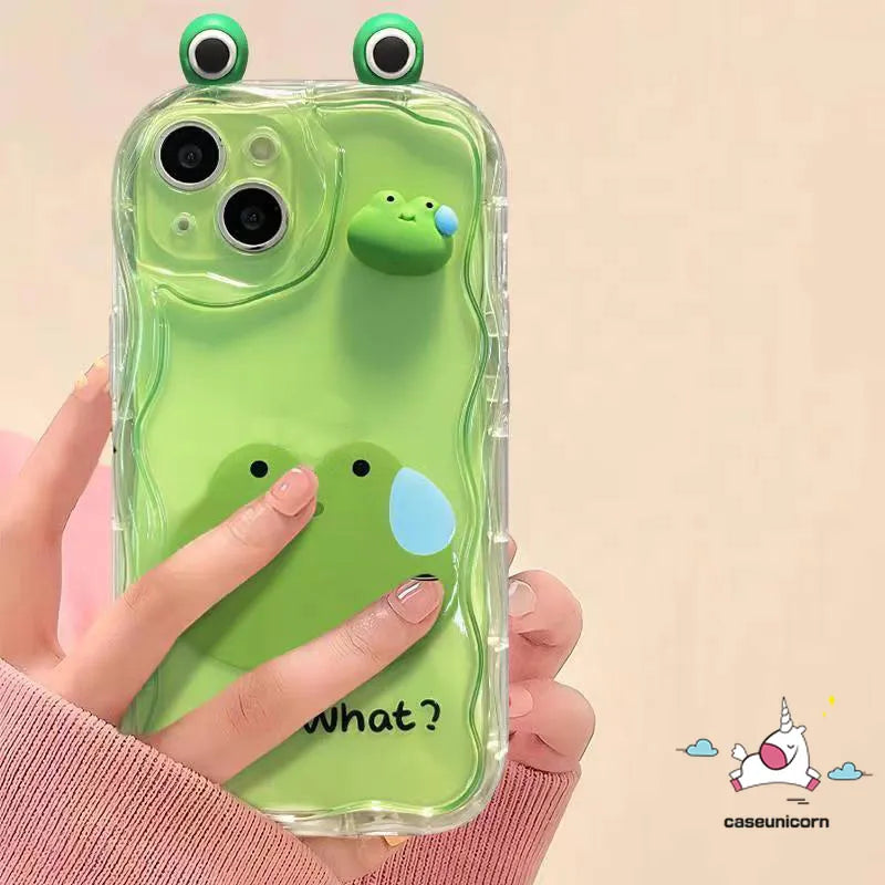 Sweet Cute Cartoon 3D Doll Rabbit Bear Frog Phone Case