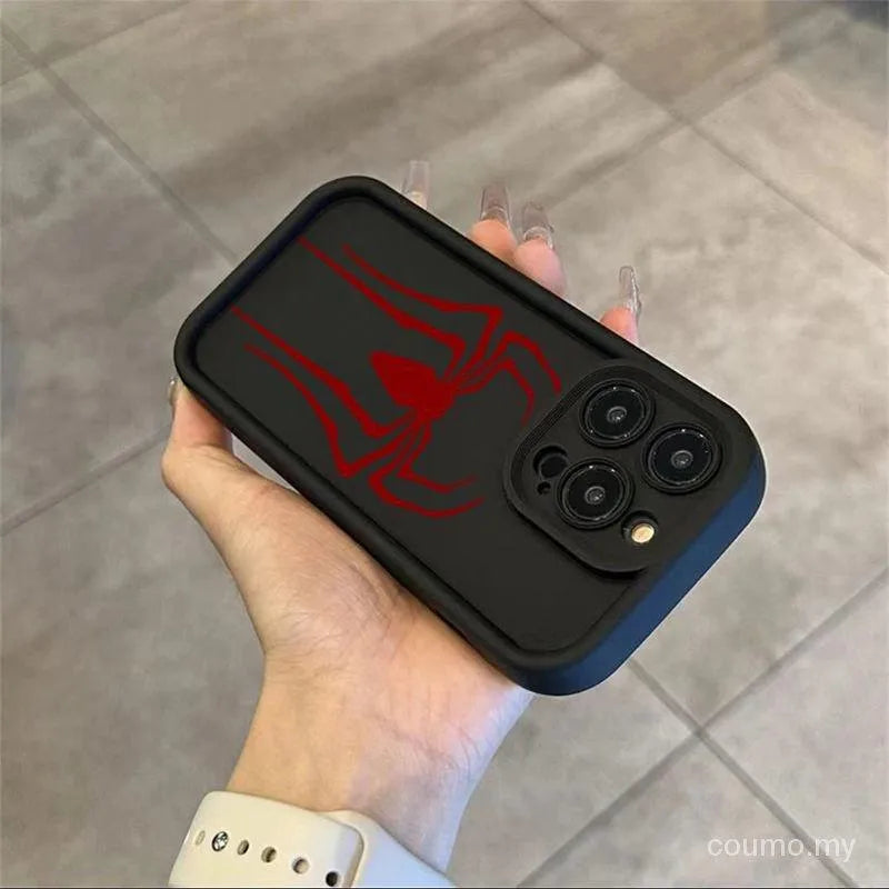 Trendy Cartoon Red Spiderman Logo for IPhone 16 15 14 13 11 Pro Max 11 Pro 11 12 XS Max X Xs XR 6 6s 7 8 Phone Protective Case
