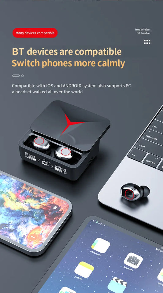 Original M90 TWS Wireless Earbuds Touch Control 5.3 Headset Waterproof 9D Hifi Quality Earphone Stereo Sports Headphones With Microphone Gaming Buds