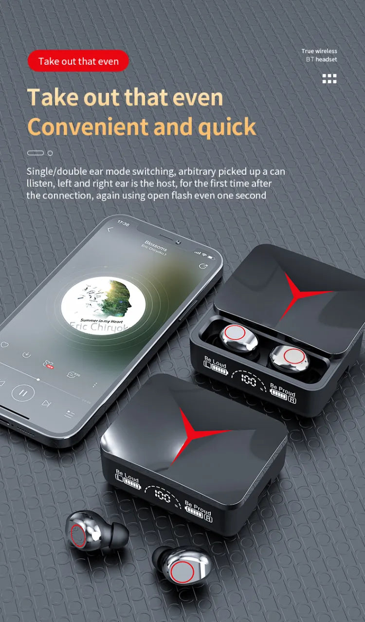 Original M90 TWS Wireless Earbuds Touch Control 5.3 Headset Waterproof 9D Hifi Quality Earphone Stereo Sports Headphones With Microphone Gaming Buds