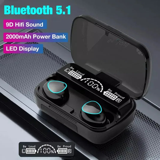 M10 TWS Wireless Earbuds Bluetooth 5.1 Touch Control Waterproof LED Display