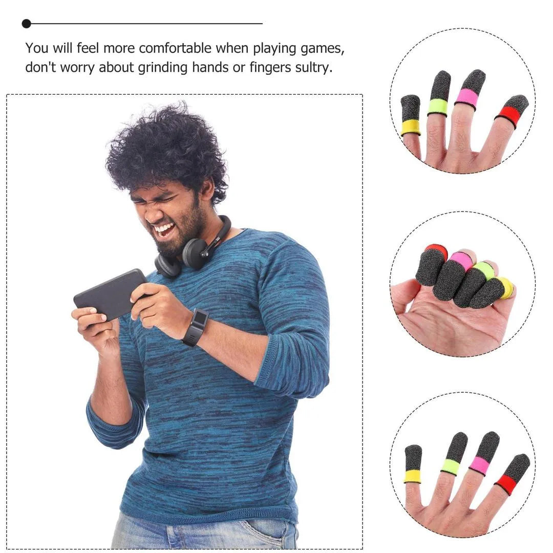 New 5 Pairs Random Color Gaming Thumb Gloves Mobile Gaming Finger Sleeves | Anti-Sweat Touch Screen Gloves | PUBG & Free Fire Finger Cover