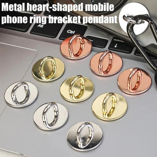 Metal Heart-Shaped Mobile Phone Ring Holder Pendant