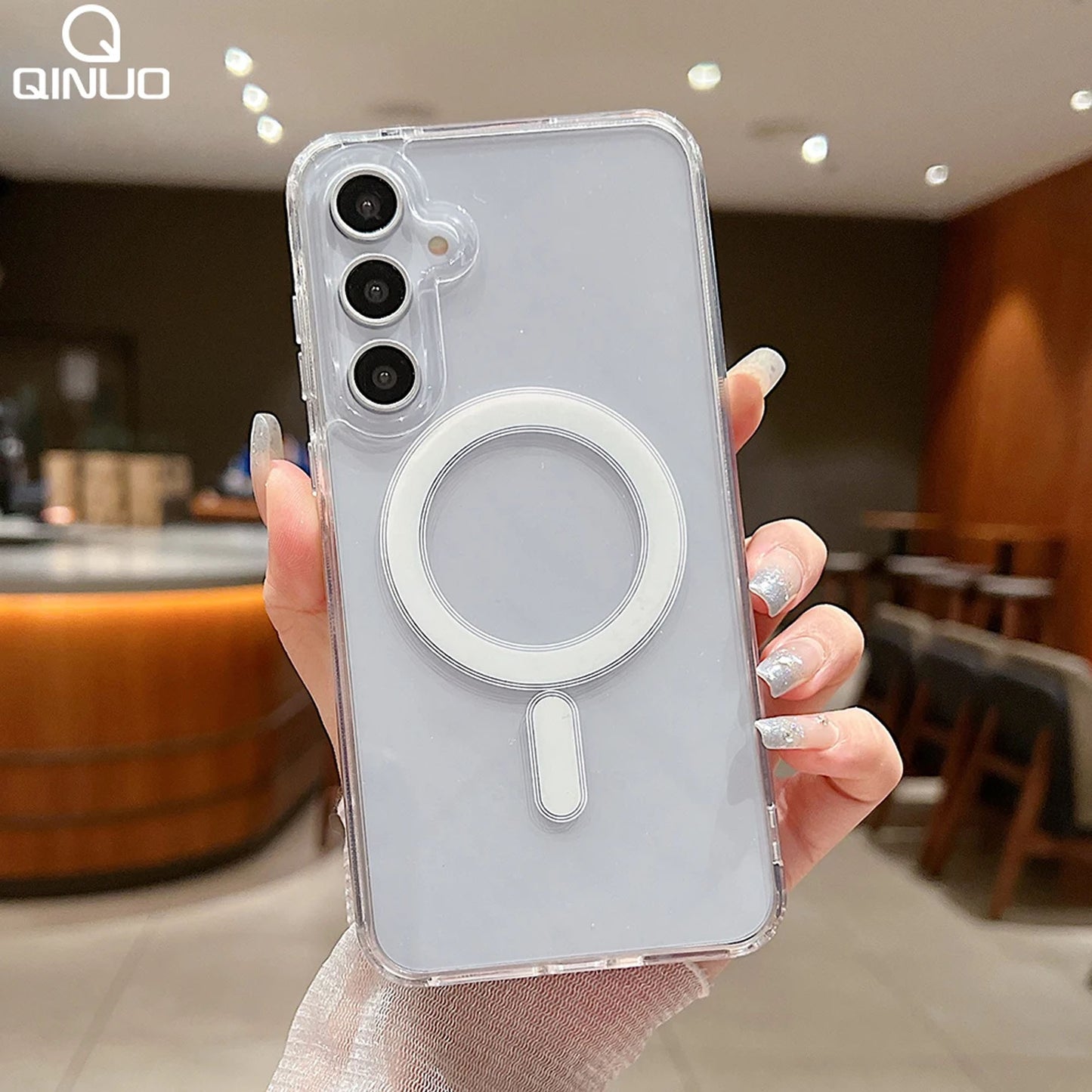 Luxury Magnetic For Magsafe Phone Case For Samsung Galaxy A16 Transparent Shockproof hardcase