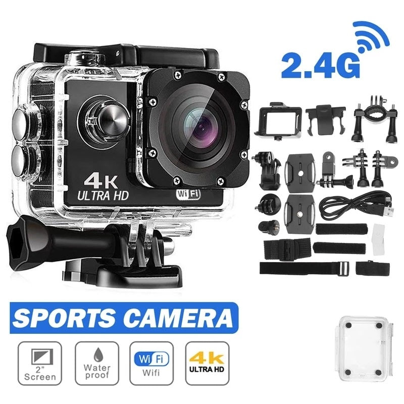 Ultra HD Action Camera 4K/1080P 30fps WiFi 2 inch 170D Underwater Waterproof Helmet Video Recording Sport Camera