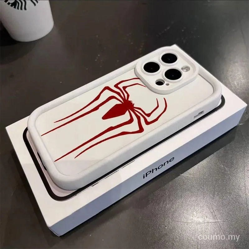 Trendy Cartoon Red Spiderman Logo for IPhone 16 15 14 13 11 Pro Max 11 Pro 11 12 XS Max X Xs XR 6 6s 7 8 Phone Protective Case