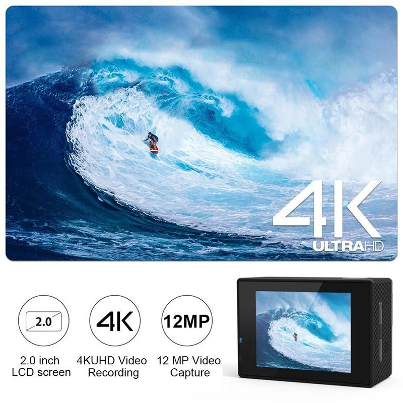 Ultra HD Action Camera 4K/1080P 30fps WiFi 2 inch 170D Underwater Waterproof Helmet Video Recording Sport Camera
